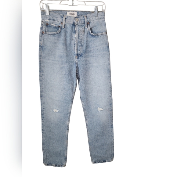AGOLDE 90s Straight Distressed Jeans 24 - Picture 1 of 7